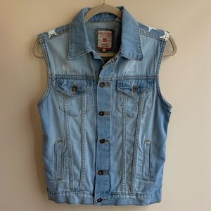Evolution in design jeans American flag vest